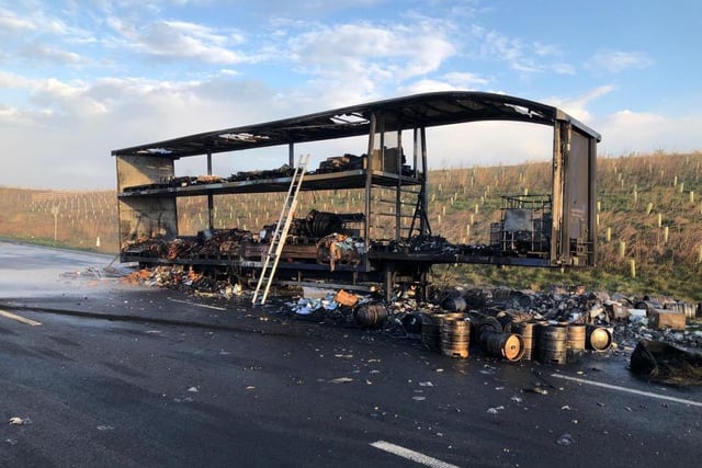 Officers were called to this lorry fire on the A14 which left the road closed closed in both directions between Junction 22 (Peterborough) and Junction 23 (A1198) for much of Tuesday. Traffic was heavy in the area as motorists followed diversions and sought alternative routes.