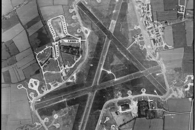 A Second World War airfield built on top of a First World War landing ground. The second phase of the airfield lasted from 1942 until 1959. It is one of many airfields built in East Anglia for operations over Europe by the Allied forces featuring the distinctive pattern of three intersecting runways. There are buildings, accommodation and hard standings for planes dispersed around the perimeter road to minimise danger from aerial attack. (Photo: Historic England)
