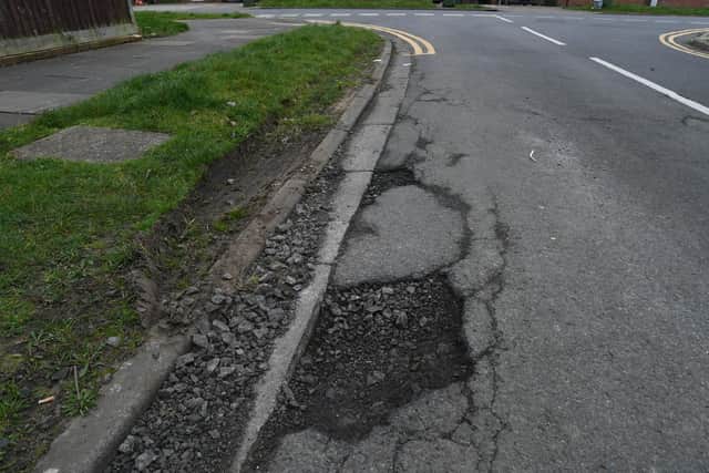Potholes at Star Road in Peterborough.