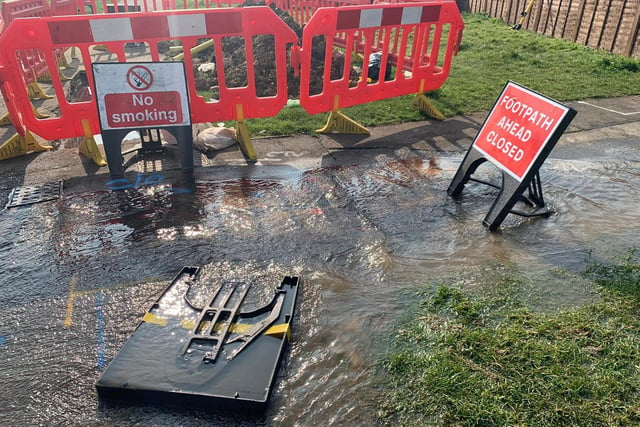 The area around the gas works has been affected by the burst mains.