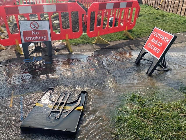 The area around the gas works has been affected by the burst mains.