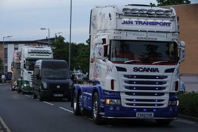 A convoy of lorries paid tribute to health workers at PCH