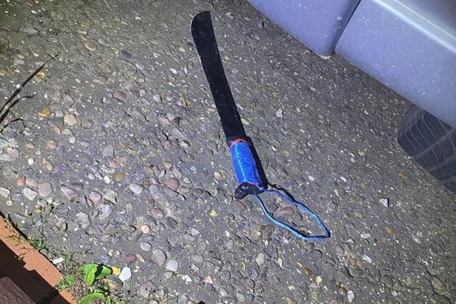 A weapon found by police