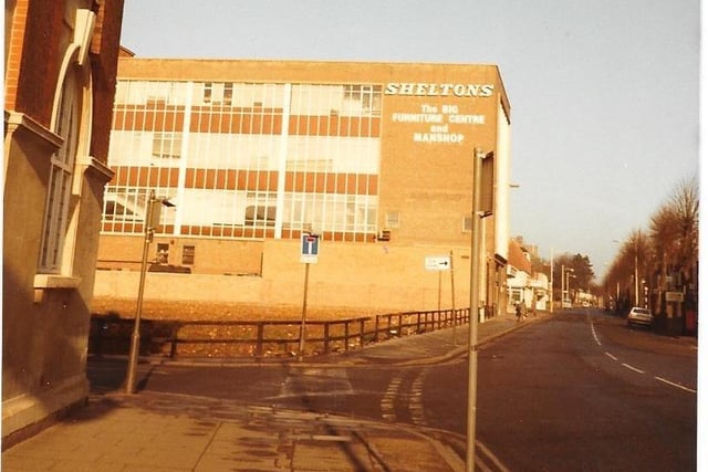 Andy Cole took this picture of the site of the then proposed new library with Sheltons store in the background in 1984.
