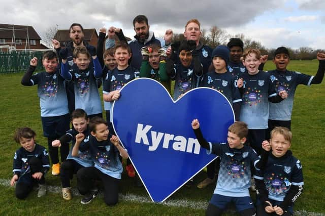 Kyran's former football team, Gunthorpe Harriers under 11s, and over 100 people, gathered to pay tribute to him on 13 March.