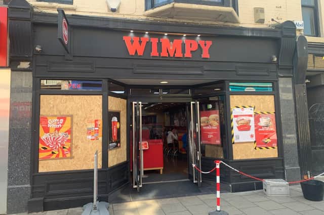 The windows of Wimpy in Westgate have been boarded up this week.