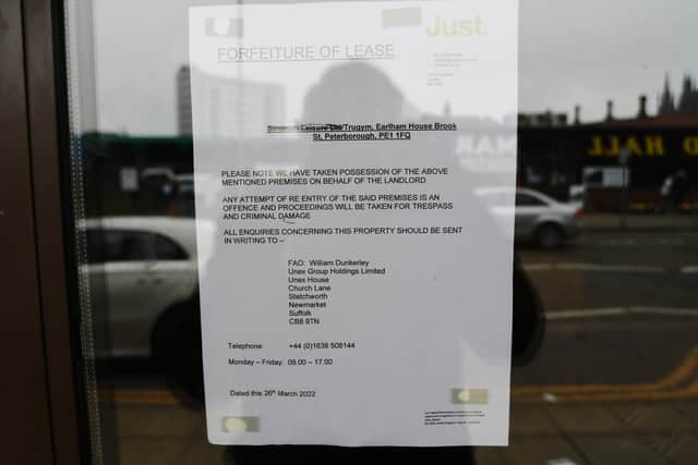 Forfeit of lease notice at truGym, Northmister.