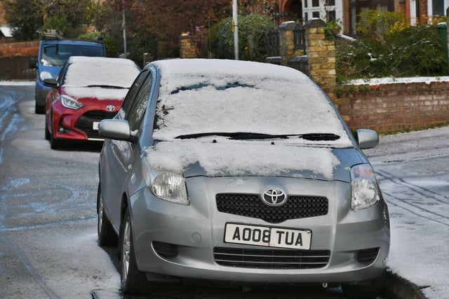 Snow arrived in Peterborough this morning