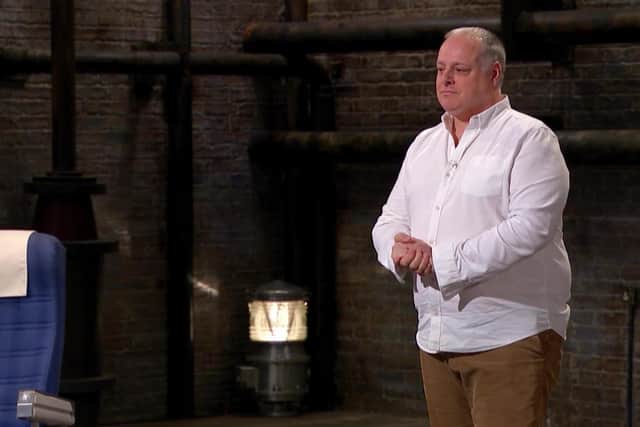 Paul Westerman makes his pitch to the BBC Dragons' Den