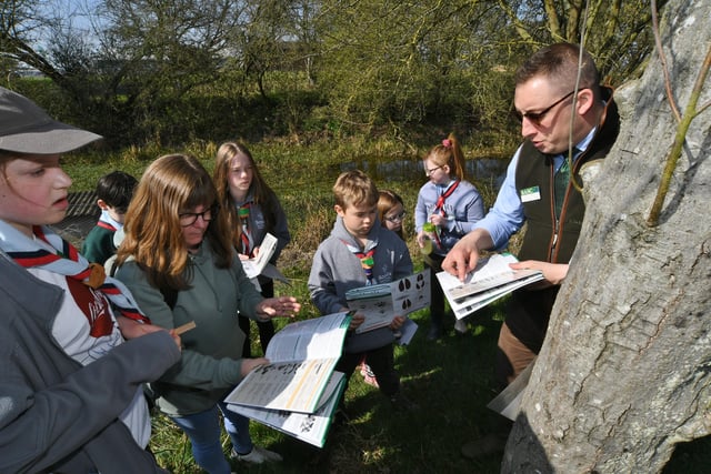 Kids Country Cubs and Scouts event at the East of England Arena. 2nd Wittering cubs with guide Curtis Mossop on a nature trail EMN-220328-140029009