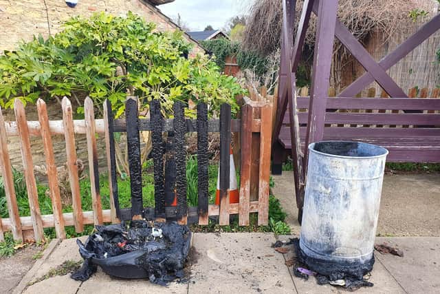 The aftermath of the fire in Alwalton.