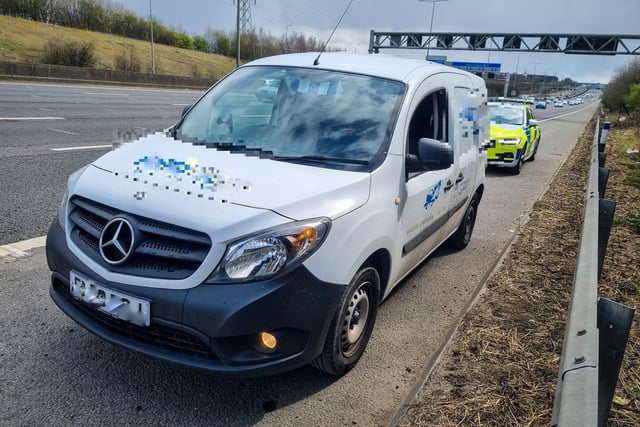 The driver of this van was delayed for five minutes due to a crash. He decided to video the scene on his phone whilst driving through to prove to his boss why he was late.