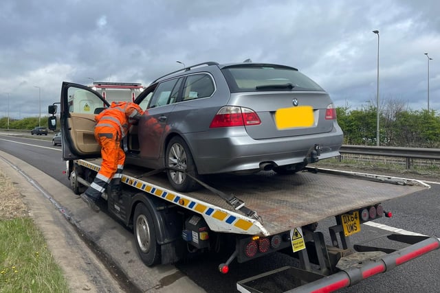 The driver of this vehicle was seen to flag down a car and ask for fuel money. The driver found was to be disqualified. Driver prosecuted and vehicle seized.