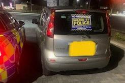 This vehicle was stopped for showing as having no insurance. There was no valid MOT for it either. Driver reported and vehicle seized.