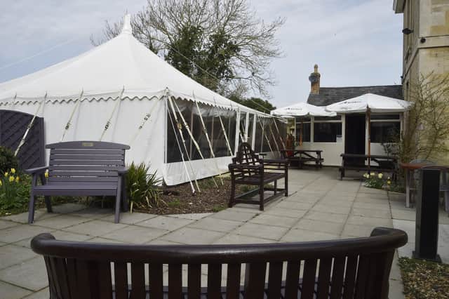 The marquees at the Golden Pheasant at Etton.