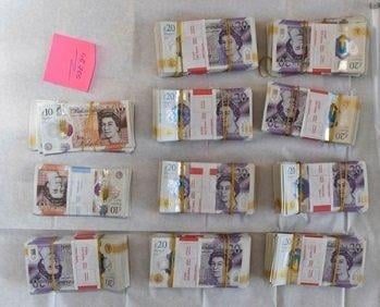 Cash seized by police