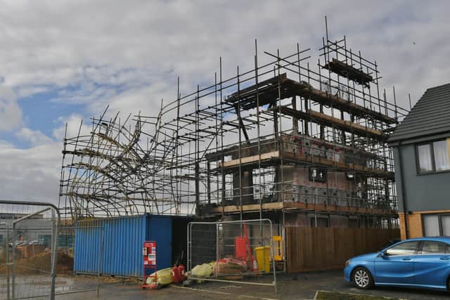 The aftermath of the building site fire at Manor Drive, Gunthorpe.