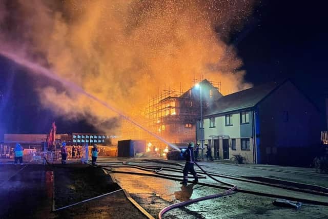 Building fire at Manor Drive. Photo: Cambs Fire and Rescue .