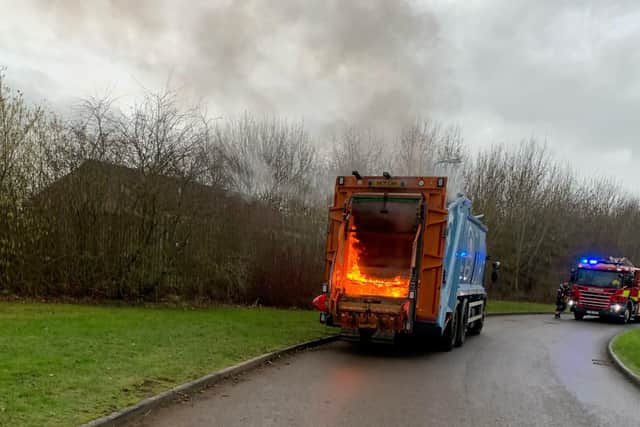 A fire caused by batteries earlier this year. Pic: Cambs Fire and Rescue