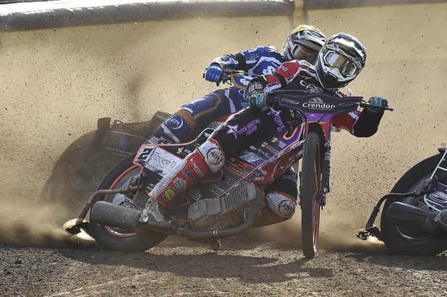 Scott Nicholls in action for Peterborough Panthers against King's Lynn. Photo: David Lowndes.
