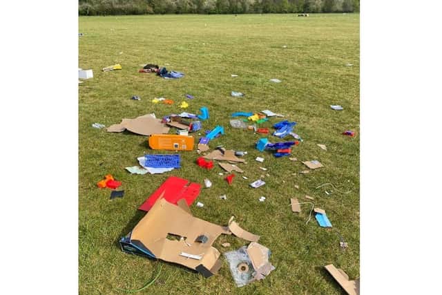 Some of the mess left behind at Bretton Park.