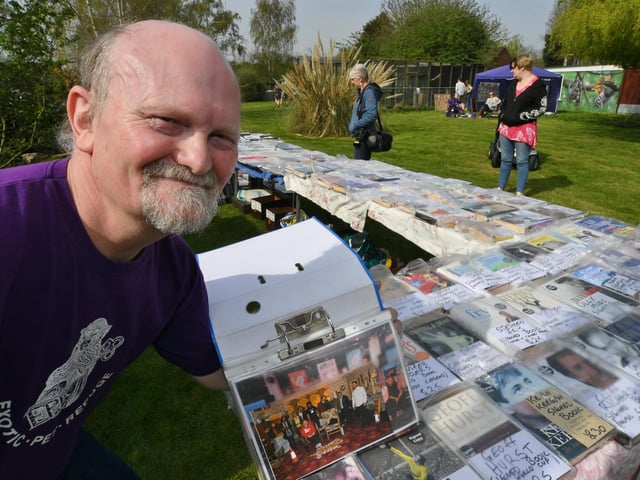 Open day at the Exotic Pets Refuge at Deeping St James. Gary Hall selling his celebrity memorabilia EMN-220417-131359009