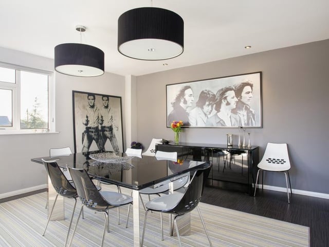 The house also has a large dining room area for entertaining guests.