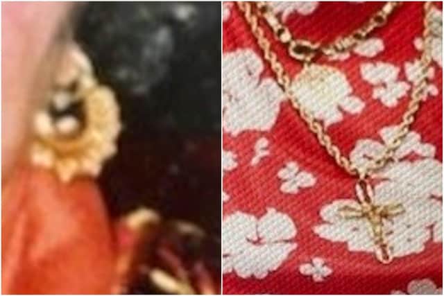 Some of the jewellery stolen in the distraction burglary. Police are appealing for information following the offence, which took place in Fletton, Peterborough