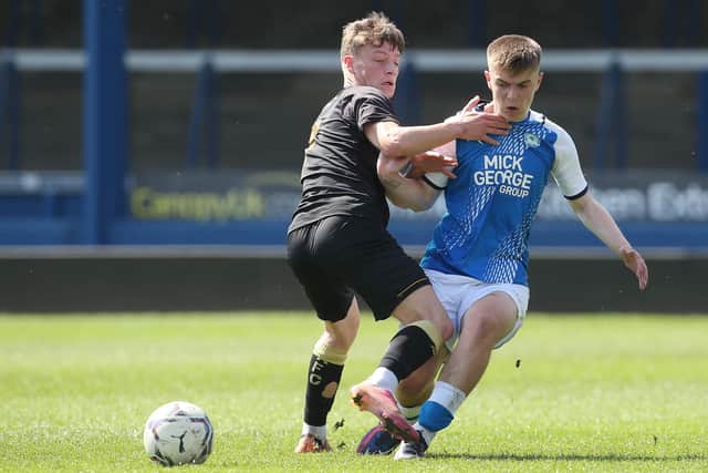 Aaron Powell in action for Posh Under 23s against Crewe. Photo: Joe Dent/theposh.com.
