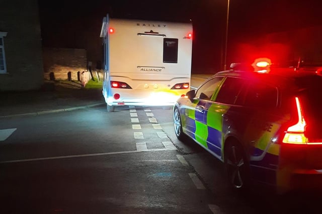 This caravan was stolen at 1am. It was located and initially followed by the BCH Police Dog Unit before being supported by the BCH Road Policing Unit. The vehicle was stopped by a successfully deployed stinger. The suspect was arrested less than an hour after the vehicle was stolen.