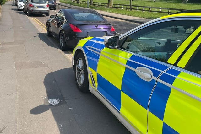 This vehicle in Peterborough was seized for no insurance due to owner's license status. Officers said that the driver drew attention to himself because of their 'poor driving and a loud exhaust'.
