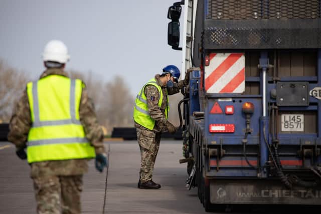 Support Force Units from Royal Air Force Wittering are heading to Romania as RAF Typhoons power up for the NATO Black Sea Air Policing Mission. Personnel from No 1 Expeditionary Logistics (EL) Squadron and No 2 Mechanical Transport (MT) Squadron have been preparing and transporting the tonnes of equipment and supplies needed to sustain Typhoon jets as they patrol the skies over Eastern Europe. EMN-210904-152054005