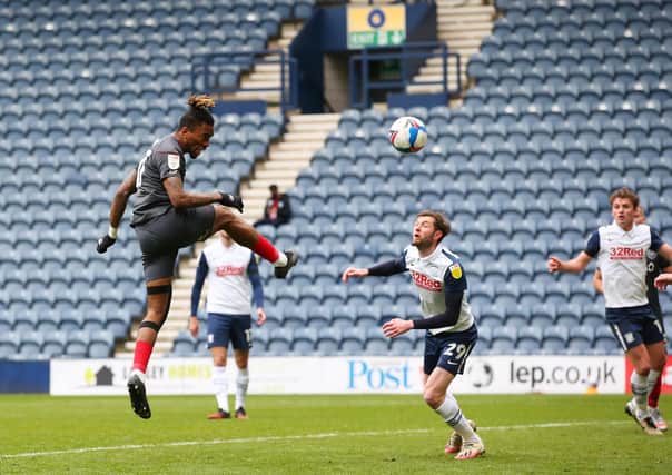 Ivan Toney scores for Brentford at Preston. Photo: Alex Livesey/Getty Images.