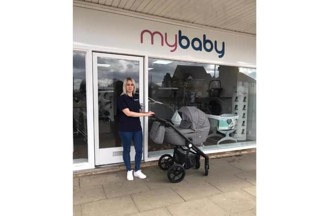 Natalie Harper outside Mybaby on Lawson Avenue, Stanground.
