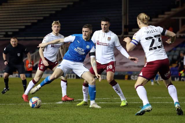 Jack Taylor in action for Posh against Northampton Town. Photo: Joe Dent/theposh.com.