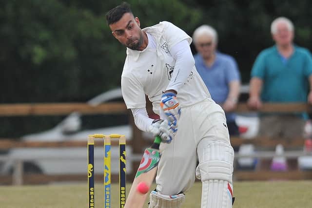 Market Deeping's new hard-hitting batsman Zeeshan Manzoor.