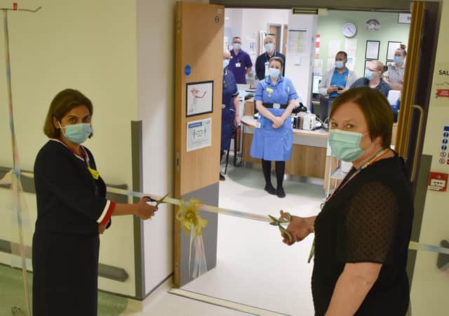 Chief Medical Officer, Dr Kanchan Rege and Chief Nurse, Jo Bennis cutting the ribbon at the official opening yesterday.