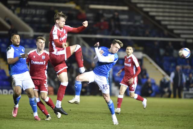 Sammie Szmodics in action for Posh against Gillingham. Photo: David Lowndes.