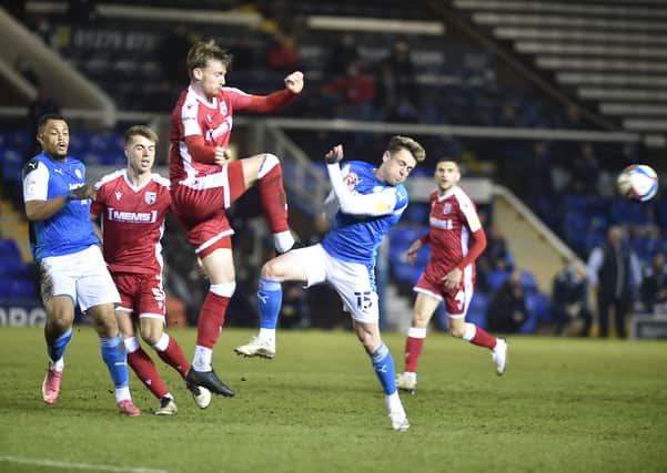 Sammie Szmodics in action for Posh against Gillingham. Photo: David Lowndes.