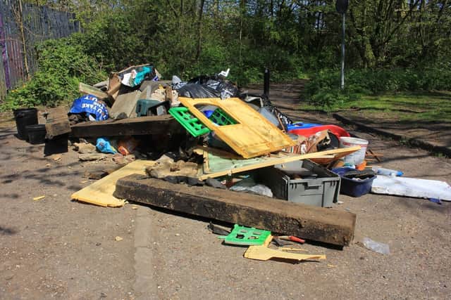 A large fly-tip off Fulbridge Road.