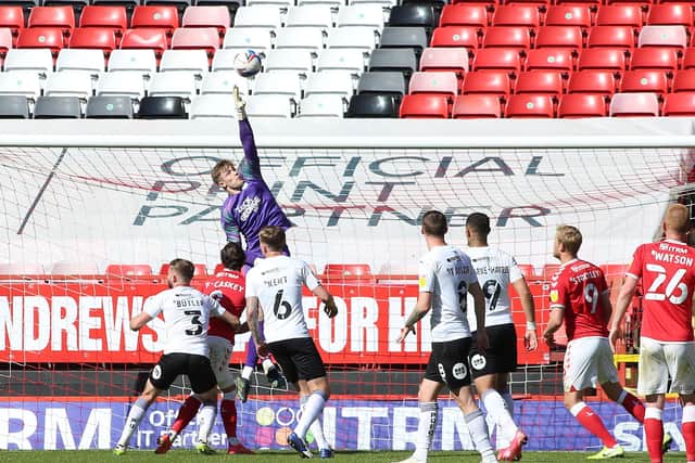 Posh goalkeeper Josef Bursik in action at Charlton. Photo: Joe Dent/theposh.com.