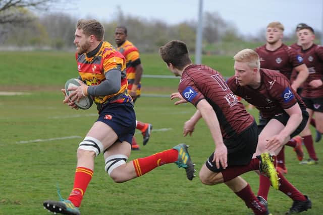 Sam Crooks (left) in action for Borough.