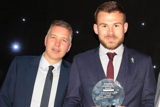 Rival managers Darren Ferguson and Andy Butler.