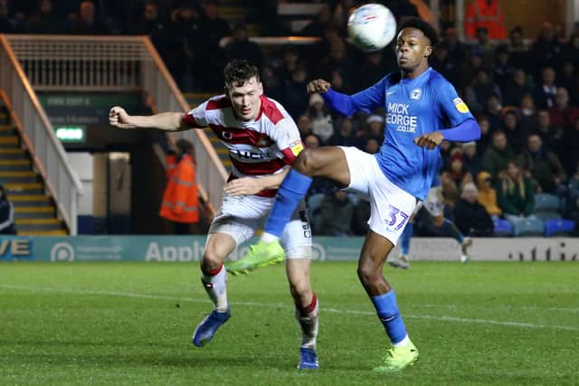 Action from Posh v Doncaster last season. Doncaster won 3-0.