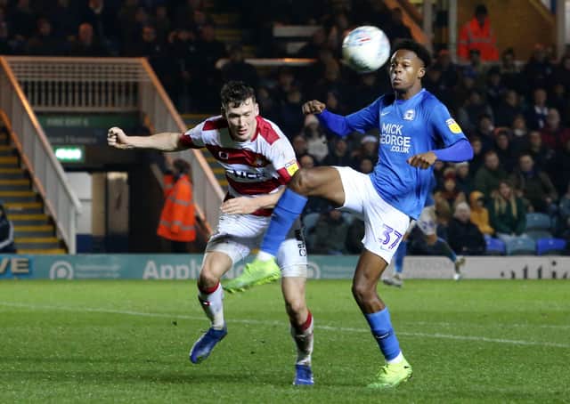 Action from Posh v Doncaster last season. Doncaster won 3-0.