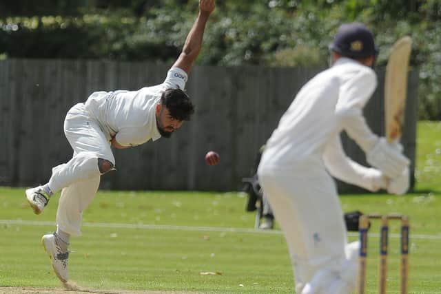 Danny Mohammed plays against Peterborough Town for Brigstock on Saturday.