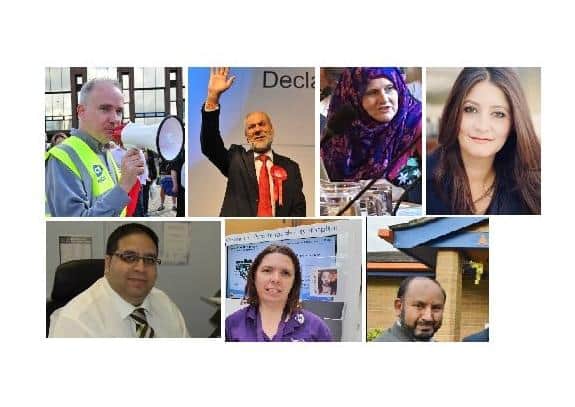 Suspended Labour councillors (clockwise from top left): Angus Ellis, Ansar Ali, Aasiyah Joseph, Shabina Qayyum, Mohammed Jamil, Samantha Hemraj and Mahboob Hussain
