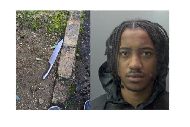 Omari Lauder and the knife he was carrying EMN-210429-150342005