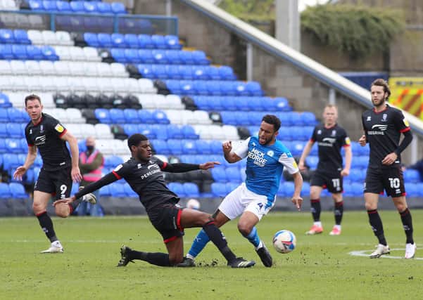 Nathan Thompson in action for Posh against Lincoln. Photo: Joe Dent/theposh.com.