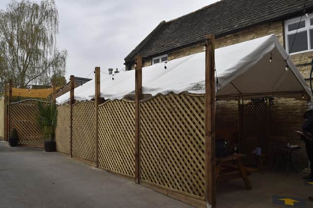 Cross Keys beer garden at King's Cliffe EMN-210427-225202009